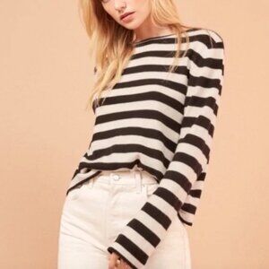Reformation Black and White Striped Sweater